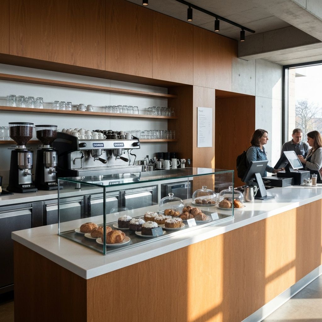 Coffee bar and service area